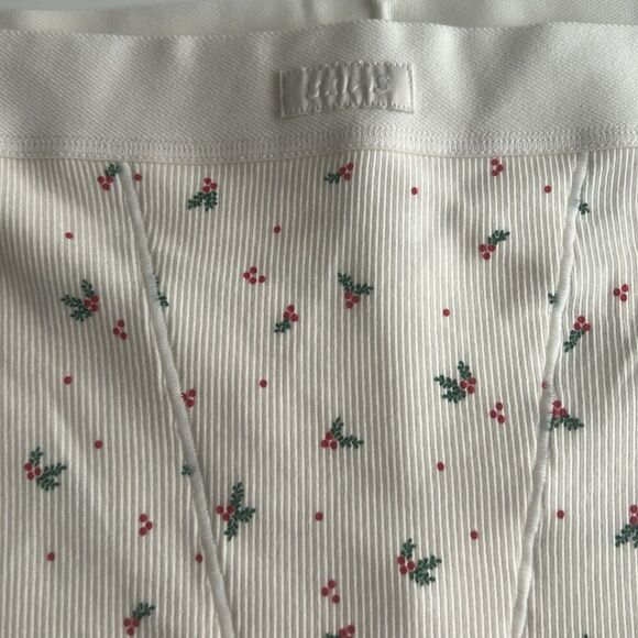 Skims Cotton Rib Boxer Shorts In Limited Edition Holly Print, Size Large, NWOT - Picture 5 of 8